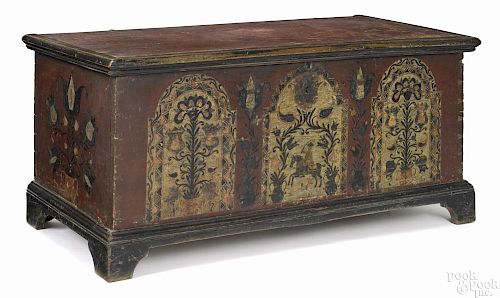 Berks County, Pennsylvania painted poplar dower chest, dated 1778