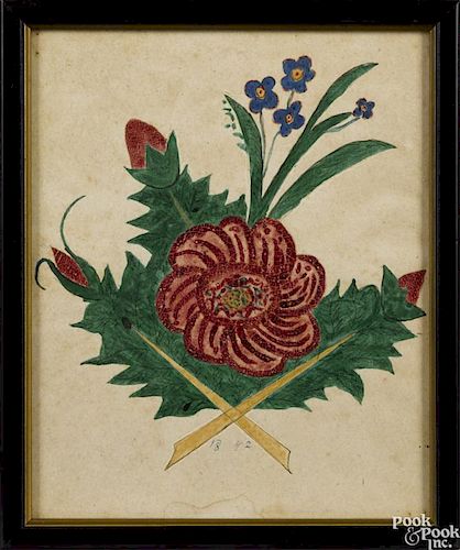 Attributed to Maria Heebner (Montgomery County, Pennsylvania 1807-1868), watercolor fraktur