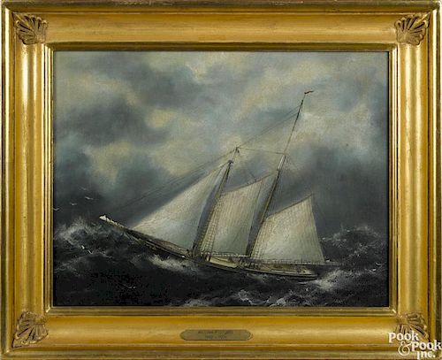 William Pierce Stubbs (American 1842-1909), oil on canvas ship portrait, signed lower left