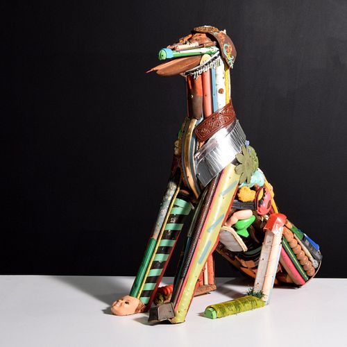Leo Sewell Dog Sculpture, Sitting Hound, 31"H