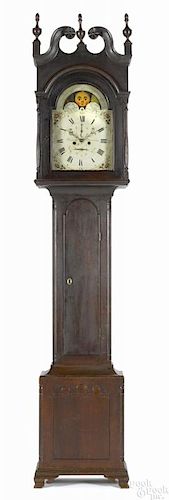 Berks County, Pennsylvania Chippendale walnut tall case clock, ca. 1805
