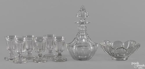 Rare American cut and engraved crystal decanter service, ca. 1876, probably made for the election