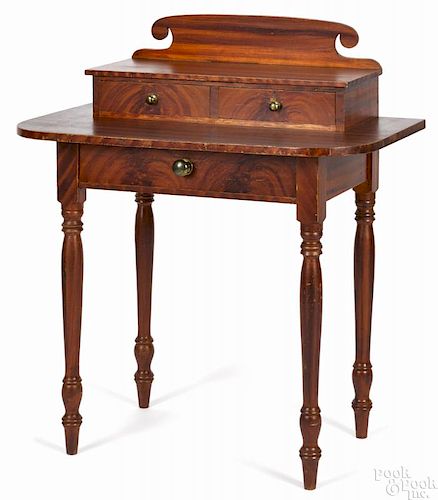 New England Sheraton painted pine dressing table, ca. 1820, retaining its original orange grain