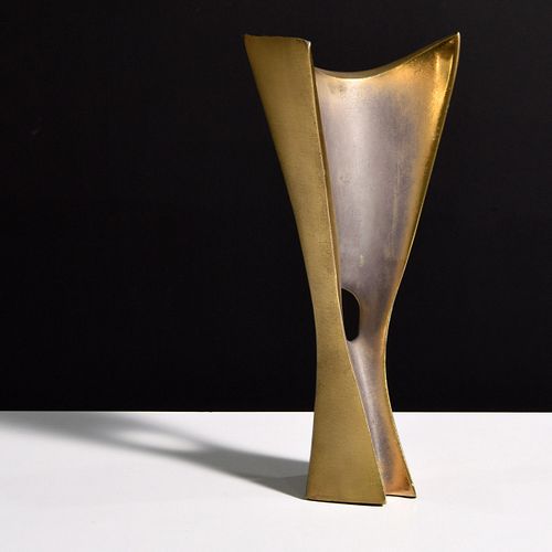Henry Moretti Bronze Abstract Sculpture