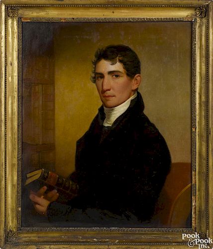 Jacob Eicholtz (American 1776-1842), oil on canvas portrait of the Reverend James Ross Reily