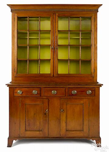 Pennsylvania pine two-part Dutch cupboard, early 19th c., 88 1/2'' h., 56'' w.