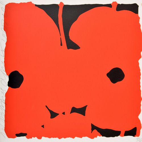 Donald Sultan RED POPPIES Screenprint, Signed Edition