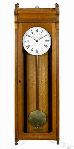 E. Howard & Co. #89 oak regulator clock, 64 1/2'' h.