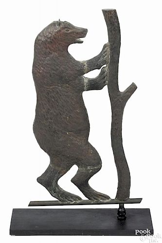 Swell-bodied copper bear weathervane, early/mid 20th c., 23 1/2'' h.