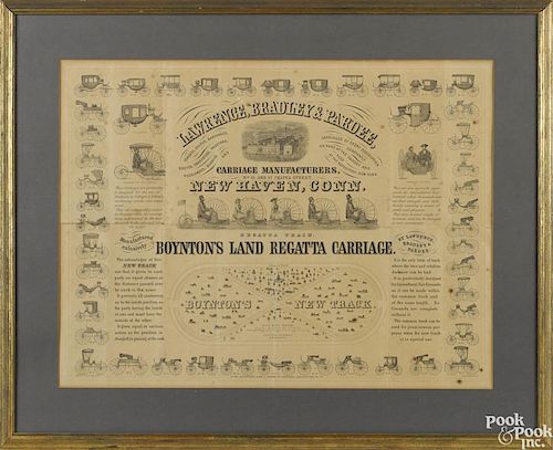 Printed broadside for Lawrence, Bradley, & Pardee Carriage Manufacturers, New Haven, Conn.