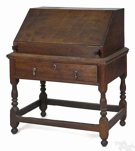 Pennsylvania William & Mary walnut desk on frame, ca. 1740, 39 1/2'' h., 31 3/4'' w.