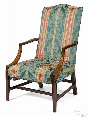Federal mahogany lolling chair, ca. 1795.