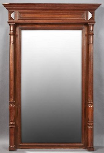 French Henri II Carved Walnut Overmantel Mirror, l