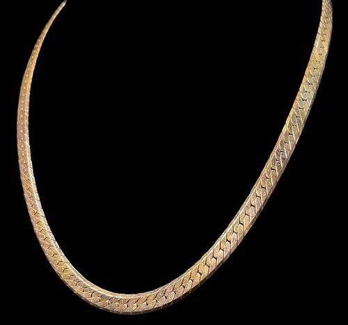 14K Gold Italian Herringbone Necklace 