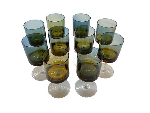 10 MCM Denby Bluerina Water, Wine Glasses