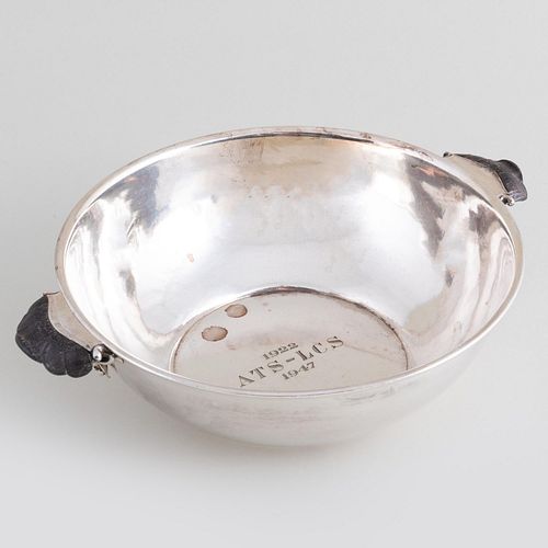 Jensen Silver Bowl with Wood Handles