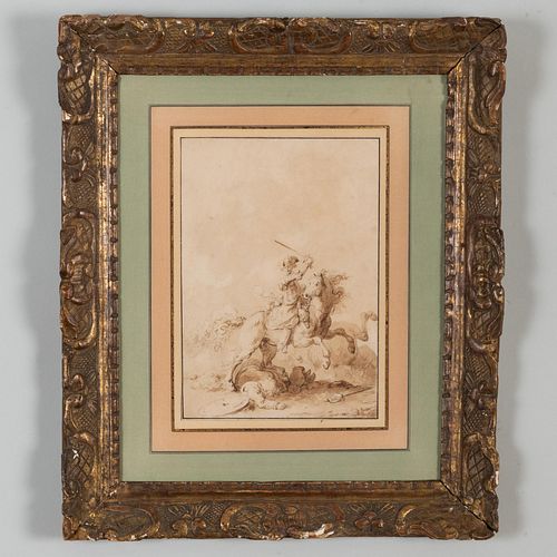 Jean-Honore Fragonard (1732-1806): Horse and Rider (Soldier on Horseback)