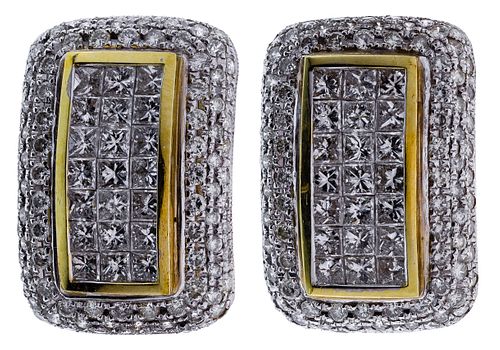 14k Gold and Diamond Pierced Earring Set