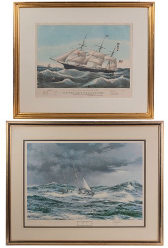 Nathaniel Currier (American, 1813-1888) 'Clipper Ship Dreadnought' Color Lithograph