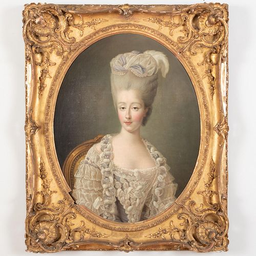 After Francois Hubert Drouais (1727-1775): Comtesse d'Artois