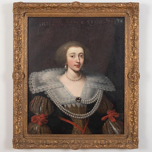 Attributed to Cornelis Jonson (1593-1661): Portrait of a Lady said to be Henrietta Maria, Wife of Charles I
