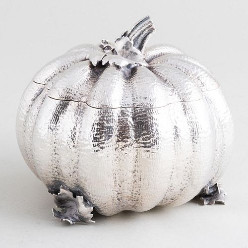 Small Buccellati Silver Pumpkin Form Box