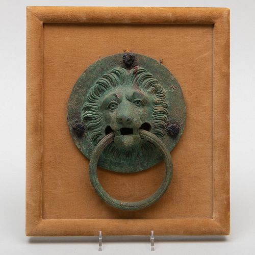 Italian Verdigris Bronze Lion Mask Mount