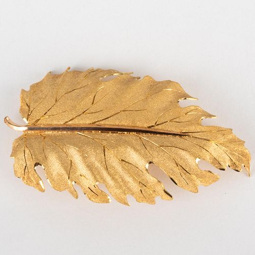 Buccellati 18k Gold Leaf Form Brooch 