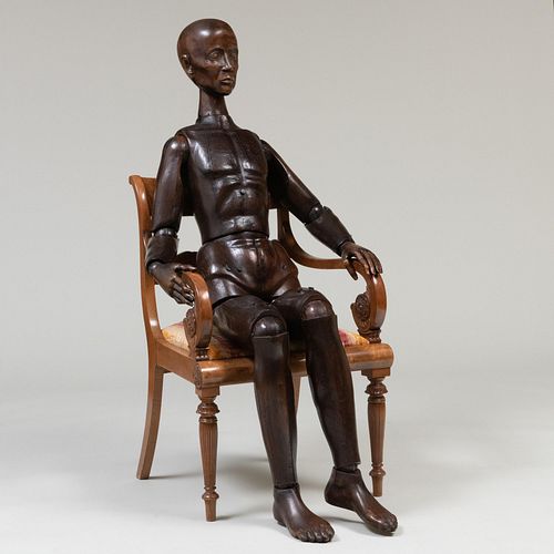 French Stained Oak Artist Mannequin, First Half of the 19th Century