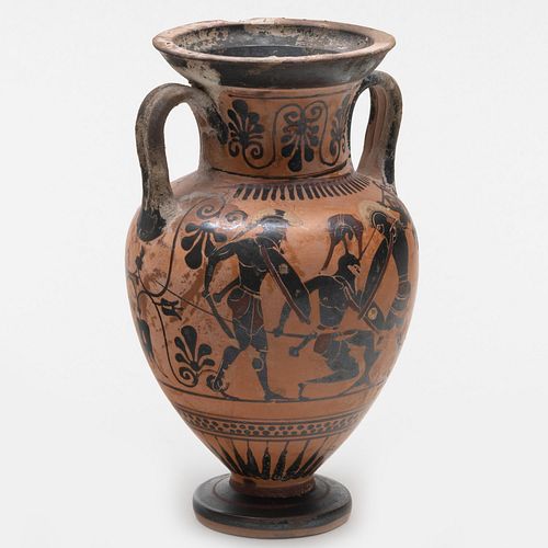 Attic Black Figured Pottery Amphora