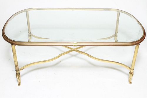 Maison Jansen-Manner Brass & Glass Table