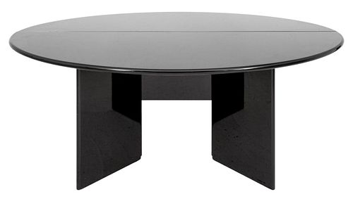 Modern Black Lacquer Oval Console / Table