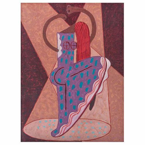 RODOLFO NIETO, Bailarina de flamenco, Firmado, Óleo sobre tela, 130 x 97 cm, Con constancia