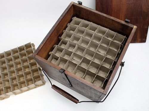 WOODEN EGG COLLECTING BOX CRATE