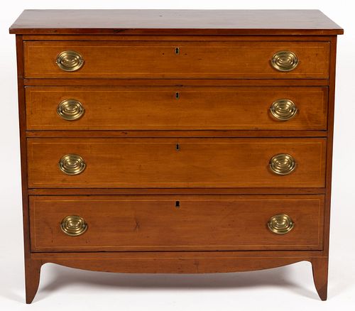 KENTUCKY FEDERAL INLAID CHERRY CHEST OF DRAWERS