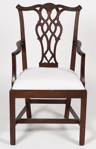 AMERICAN CHIPPENDALE MAHOGANY ARMCHAIR