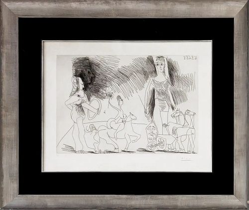 PABLO PICASSO,  ?CUYERES ET JONGLEUSE, ETCHING Edition: OF 50