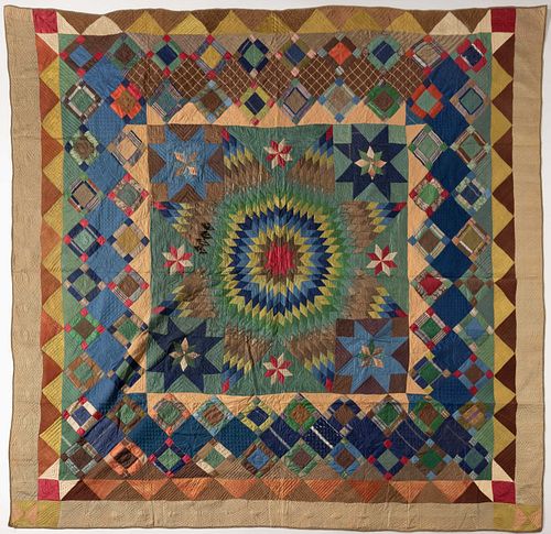 NEW JERSEY "LONE STAR" PIECED QUILT