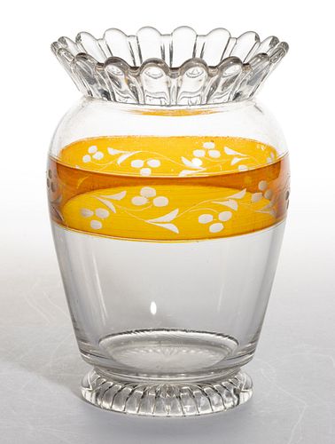 DUNCAN NO. 88 - AMBER-STAINED CELERY VASE