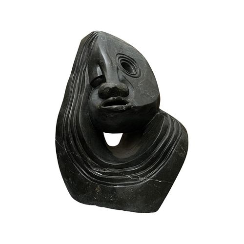 Dennis Gatsi African Hand Carved "Face" Stone Sculpture