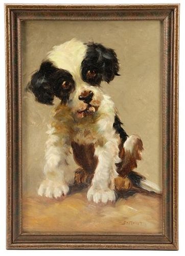 Thomas Beaumont, "Portuguese Water Dog", Oil