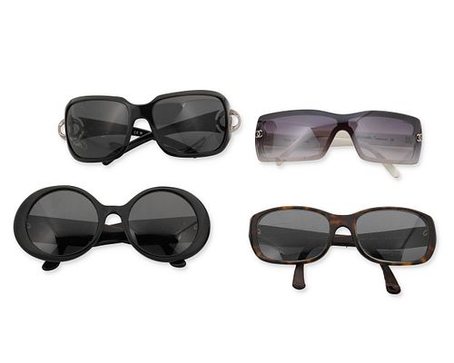 A group of vintage CHANEL designer sunglasses