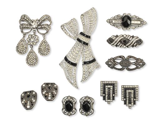 A collection of Art Deco-style jewelry