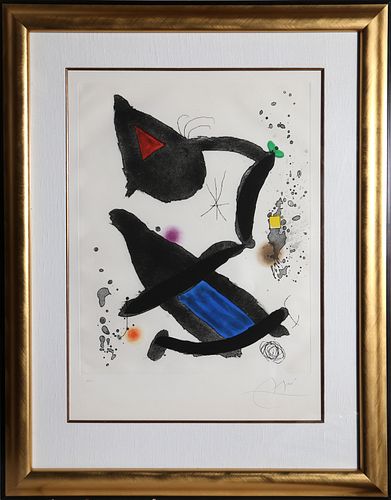 Joan Miro, Le Roi David (King David), Color Etching and Aquatint on Arches Paper