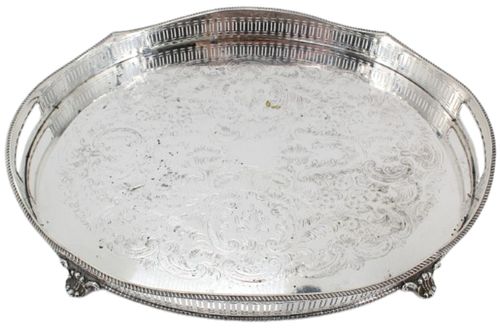 Silver Reticulated Sheffield Gallery Tray