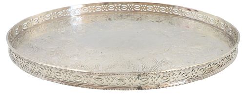 Silver Plated Barker Ellis Oval Galleried Tray