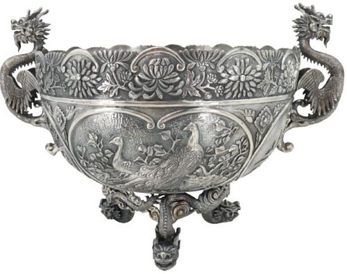 Chinese Export Silver Centerpiece Bowl, 106 ozt