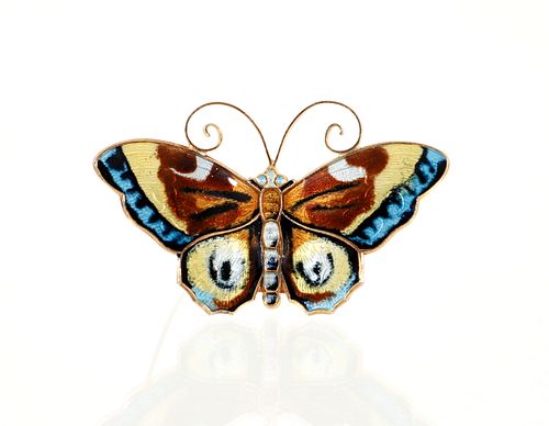 David Andersen Norway Guilloche Butterfly Pin