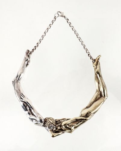 Yaacov Heller Silver Vermeil Lovers Necklace