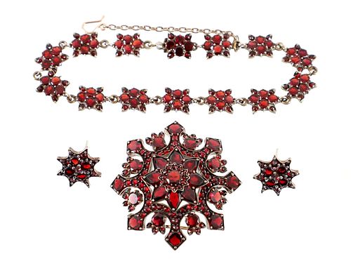 Antique Garnet Jewelry Set
